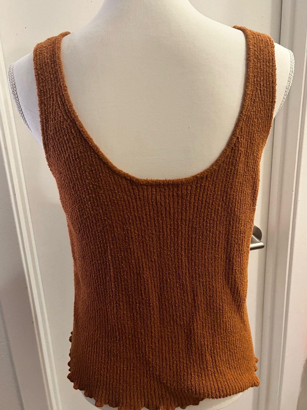 Madewell Rust-Brown Ribbed Button Tank - Picture 2 of 3